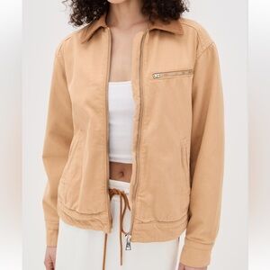 NEW NWT Reformation Harrison Corduroy Collar Denim Jacket in Alder